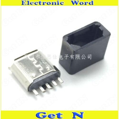 1000pcs 2 in 1 5P Micro USB Female Jacks 180Degree 5Pins USB Data Charging Jacks Connectors