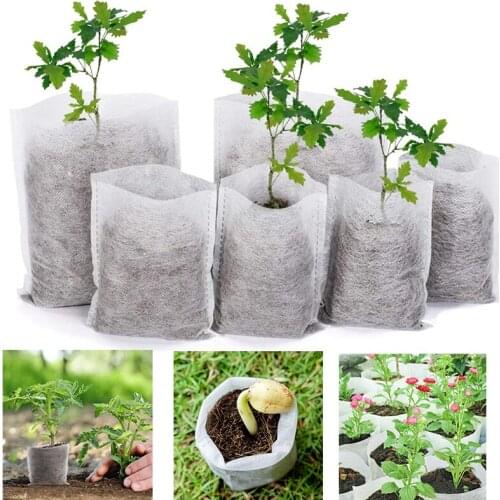 110Pcs Biodegradable Non-Woven Plant Nursery Bags ,Seedling Pots Eco-Friendly Plant Grow Bags for garden for Home Garden Supply