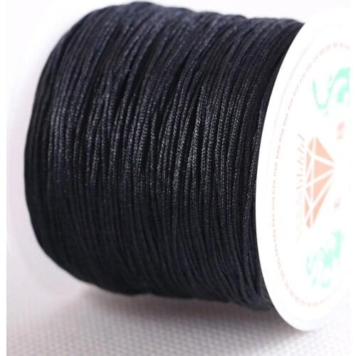 2Rolls 0.5MM Nylon String Thread For Diying Neckalce Bracelet Tassels Beading Black Cord 50M/Roll
