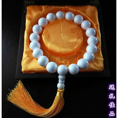 20mm Nature White Sea tridacna Mala Bead Bangle giant clam prayer bead Hanging 18 Beads