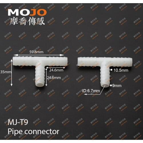 2020 Free shipping! (10pcs/Lots) MJ-T9 Tee pipe connectors 9mm three way pipe joint