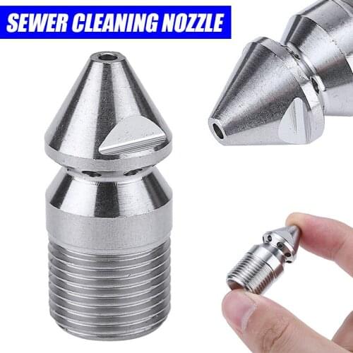 3/8 Sewer Cleaning Nozzle Pressure Washer Drain Ram Sewer Rotary Cleaning Nozzle 9 Jet 3/8" Male 4.5MM Thread For Pipe Dredge