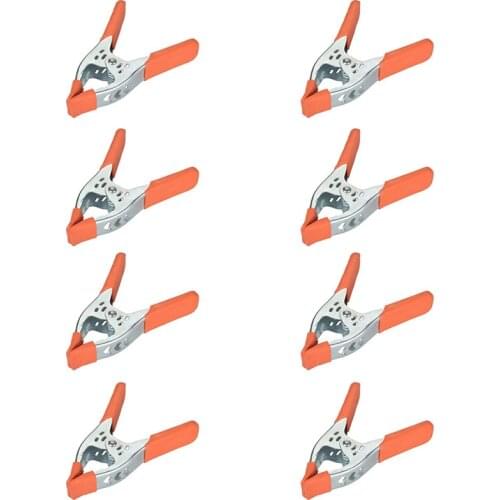 6 Inch Metal Spring Clamps Large Strong Clips Hand Squeeze Grip Orange Spring Clip for Photography Furniture Pony Industrial