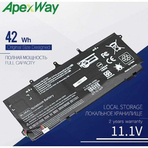 Apexway Laptop Battery BL06042XL BL06XL HSTNN-DB5D IB5D W02C For HP For EliteBook Folio 1040 G0 G1 G2 F2R72UT L7Z22PA L9S8
