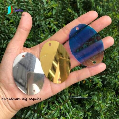 Weight 500G Big Size Oval Gold,Silver,Blue 2-holes Sequin,Wedding Clothes curtain Decoration Sew Accessories Oval Sequins S0891L