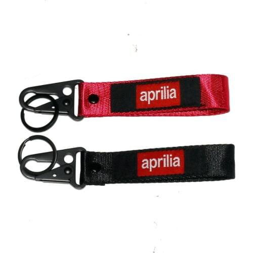 RED Motorcycle Metal Double-Sided Embroidered Keyring Keychain Collection For Aprilia RSV4 RS125 RS250 Key Chain Ring Holder
