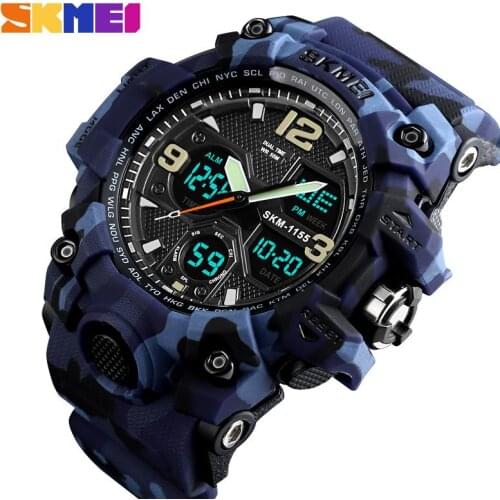 Top Brand SKMEI Sport Watch Men Military Digital Watches 5Bar Waterproof Dual Display Wristwatches Relogio Masculino 1155B