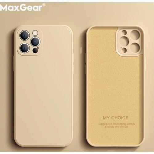 Original Silicone Liquid Square Phone Case For iPhone 12 Pro Mini 11 Max XS XR X 6 7 8 Plus SE 2020 Soft Cover Camera Protection