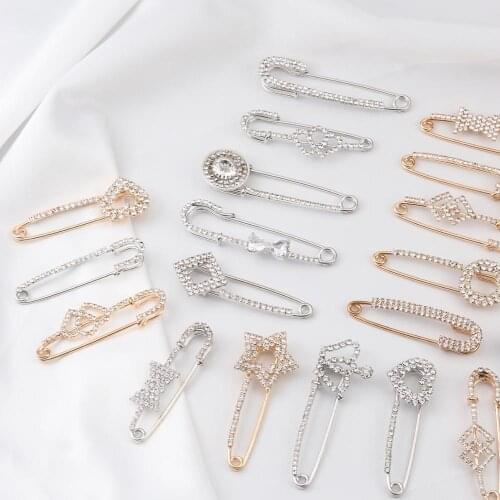 Zircon Brooches Pin Up Jewelry For Women Suit Hats Clips Girl Alloy Pins Crystal Rhinestones Brooch Pins Fashion Jewelry Gift