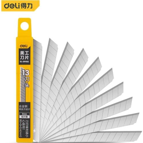 Deli DL-DP092 Utility Knife Blade Utility Knife Accessories There are 10 Utility knife Blades In A Set 9MM Wide