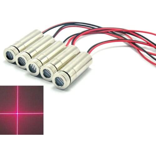 5pcs 12mm Dia Focusable 650nm 10mw Red Laser Module w Cross Beam Postioning Device Light