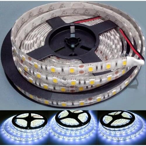 JX-LCLYL 5M 12V 5050 300SMD White LED Flexible Strip Light DIY Lamp Waterproof