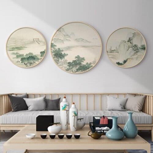 Traditional Chinese Landscape Mountain Abstract Wall Art Pictures Poster Print For Living Room Home Office Canvas Painting Decor