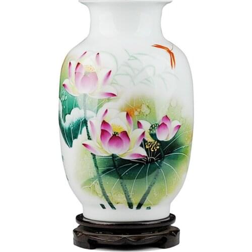 Jingdezhen Ceramic Vase "Han Pinghui" Celebrity Name Master hand painted porcelain vases Lotus Pond Vase Collection