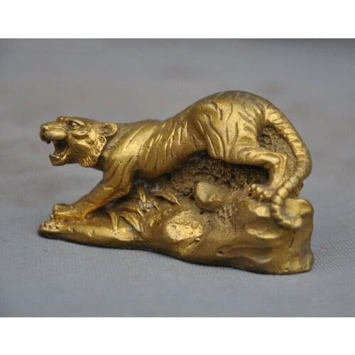 China Chinese brass Feng Shui Auspicious Zodiac tiger animal statue