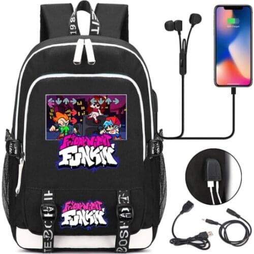 Classic Rucksack Men Fashion Usb Charging Port Laptop Bag Friday Night Funkin School Boys and Girls Backpack Street Trend Bags