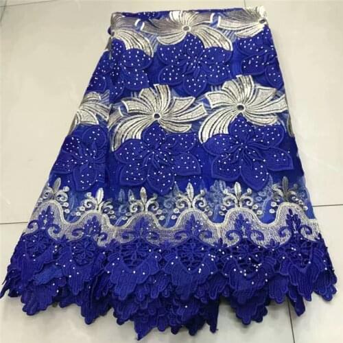 Beautiful swiss voile lace in switzerland african lace fabric wedding 2.5yards swiss lace fabric for dress cotton fabric blue