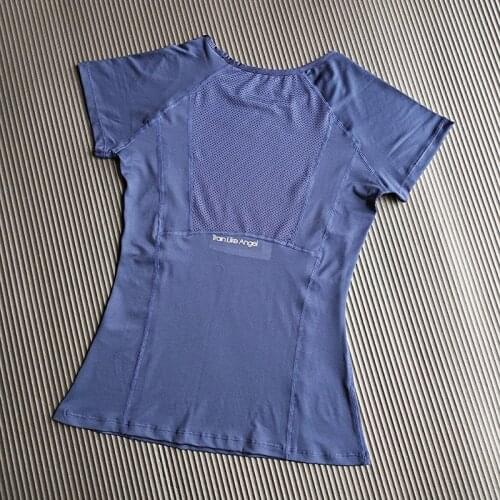 Yoga Crop Top Spring Summer Fit Womens Sports Short Sleeve Running Yoga T-shirt Neck Top Deportivo Mujer Camisetas