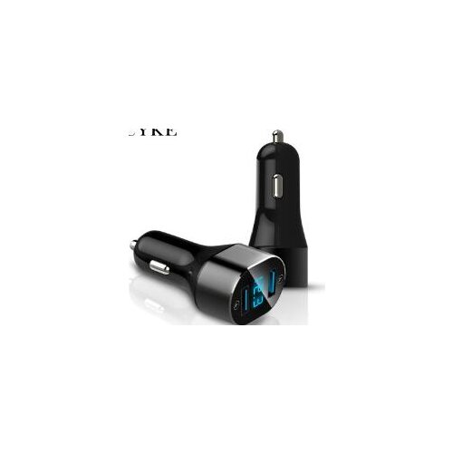 New dual-usb fast charge car type-c smart digital display car voltage and current qc3 emergency charger