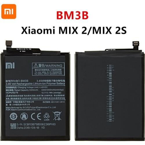 Xiao mi 100% Orginal BM3B 3300mAh Battery For Xiaomi Mi MIX 2 /MIX 2S BM3B High Quality Phone Replacement Batteries