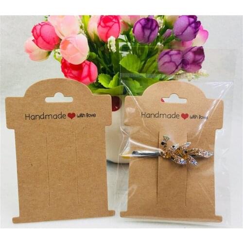 Popular Trendy Hair Clip Cards For Accessories Ladies Jewelry Display Packing Rack Card Opp Bags Available 11x8cm 100Pcs /Lot