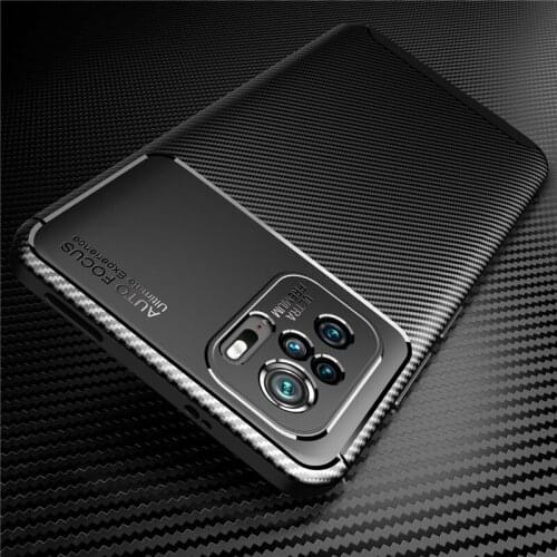 Shockproof Armor case for Redmi note 10 pro Case Carbon Fiber Soft Silicone Cover For Xiaomi redmi note 10 note 10s 9i Bumper