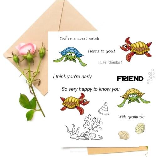 Sea Turtle Transparent Clear Stamps For DIY Scrapbooking/Card Making Stamps Fun Decoration Supplies