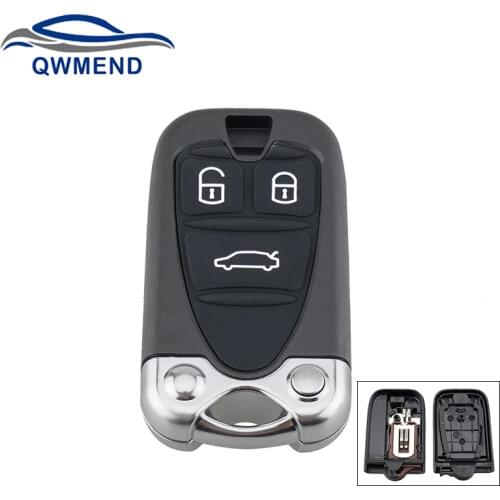 BHKEY 3 Buttons Car Remote Key Shell for Alfa Romeo 159 2005-2011 Replacement Smart Car Key Fob Case Cover Uncut Blade Auto