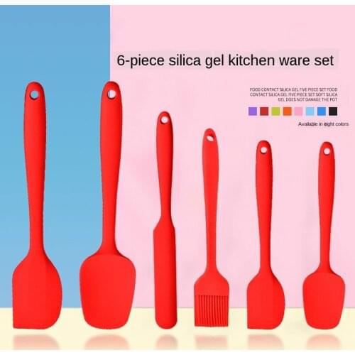 Silicone cream scraper 6-Piece Set integrated silicone scraper cake cream knife multifunctional baking tool