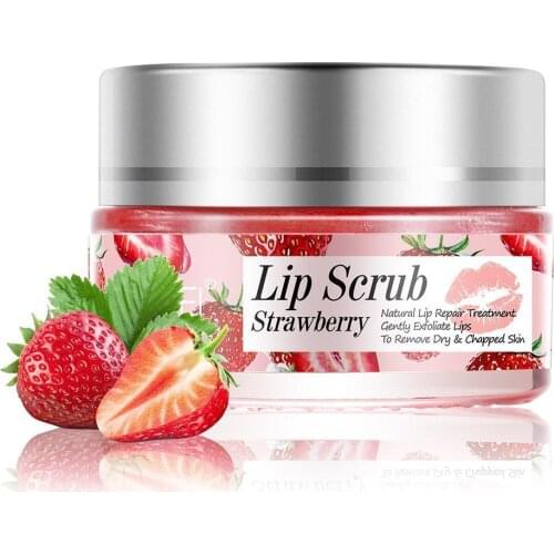 Strawberry Lip Scrub 20g Lip Care Supplies Moisturizing Natural VE Lip Scrub Exfoliating Removing Lines Dryness Women Lips Care