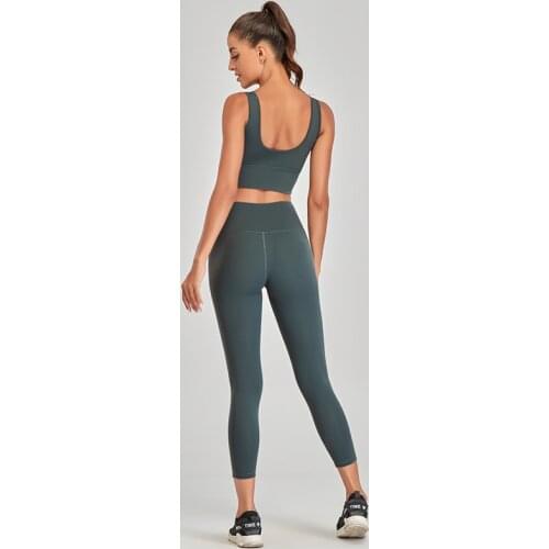 Gym Leggings + Bra Yoga Set Work Out Exercise Clothing Athletic Wear For Women Seamless Female Sports Suit Activewear Sets Woman