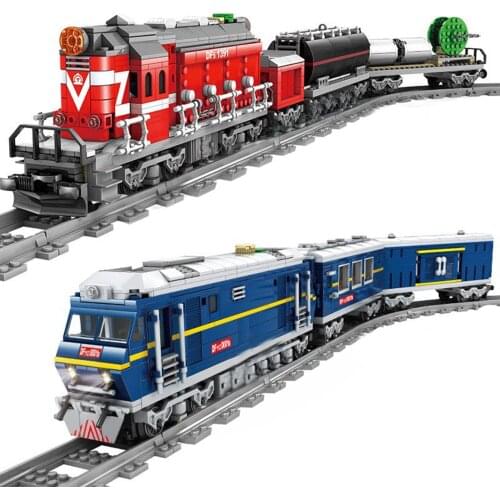 New KAZI City Train Power Function Building Block high-tech Bricks DIY Tech Toys For Children Compatible All Brands Rail Trein