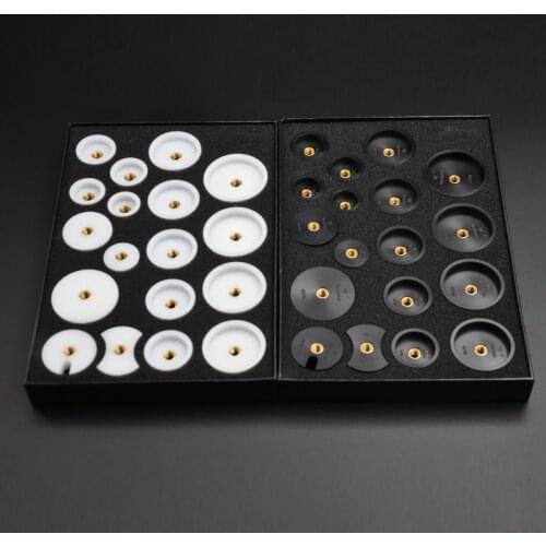 Heavy Duty 18PCS Watch Press Dies Set Round Extra-Deep Curved Watch Crystal Watch Back Pressing Tools for Watchmakers