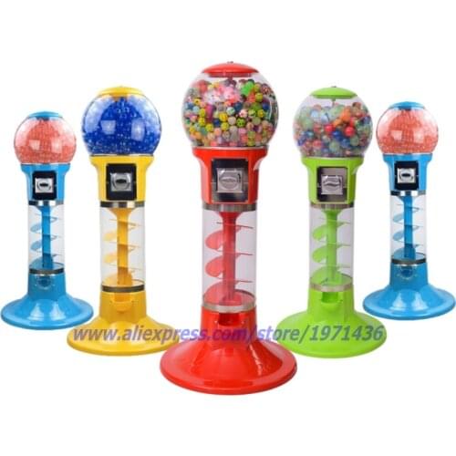 Shopping Malls Children Play Amusement Coin Operated Mini Arcade Games Gashapon Capsules Bouncy Ball Toy Spiral Vending Machine