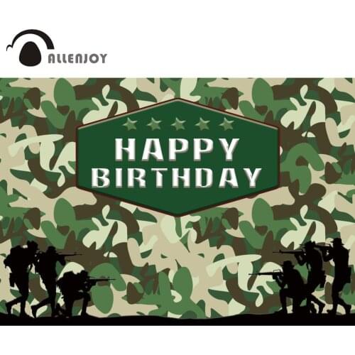 Allenjoy Happy Birthday Soldiers Party Backdrop Camouflage Military Army Decoration Boy Background Baby Shower Photozone Decor