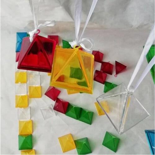 24pcs pyramid shape balloon weights plastic pendants, anniversary party supplies birthday gift box good packed