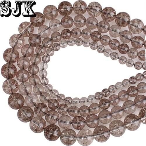 Austria Gray Crystal Beads Smoky Rock Quartz Round Loose Beads Spacer 6 8 10 12mm Fit Diy Necklace Bracelet Jewelry Making