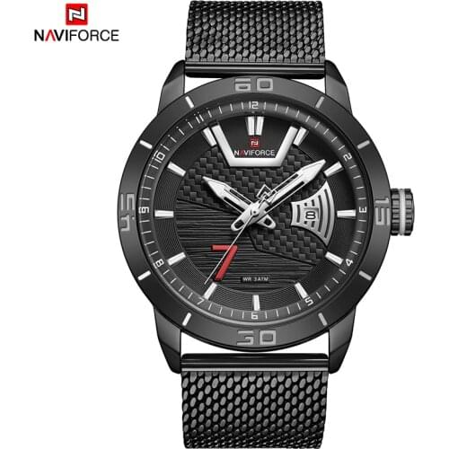 Men’s Watches NAVIFORCE Brand Top Luxury Watch Men Stainless Steel Waterproof Quartz Wrist Watch Date Display Relogio Masculino