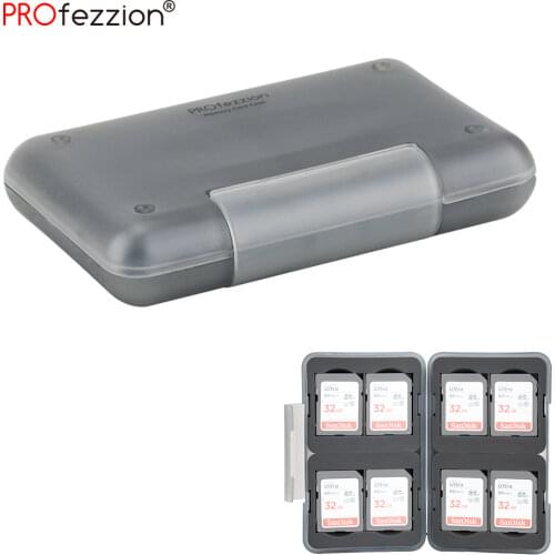 8 Slots SD/SDHC/SDXC Card Case Fit Perfectly No Shaking Waterproof Anti-Shock Dust-Proof Memory Card Storage Box for 8 SD Cards