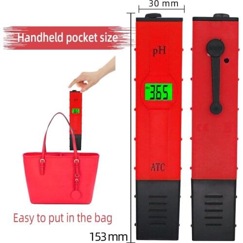 Digital Aquarium PH Meter Pen-type Temperature Compensation ATC LCD Water Quality Acidity Tester for Aquarium with Backlight 40