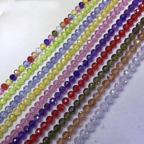 Zircon round faceted 6mm 14" for DIY jewelry making loose beads FPPJ wholesale beads nature MULTICOLOR