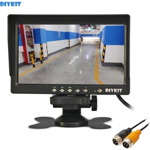 DIYKIT AHD 800x480 7" IPS LCD Car Monitor Rear View Monitor Support 1080P AHD Camera with Sun Hood Visor