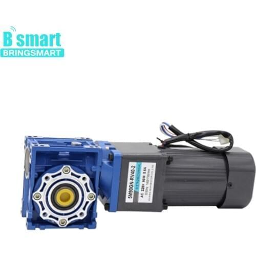 Bringsmart 220V AC motor 90W gear reducer motor RV worm gear motor speed micro small motor slow speed