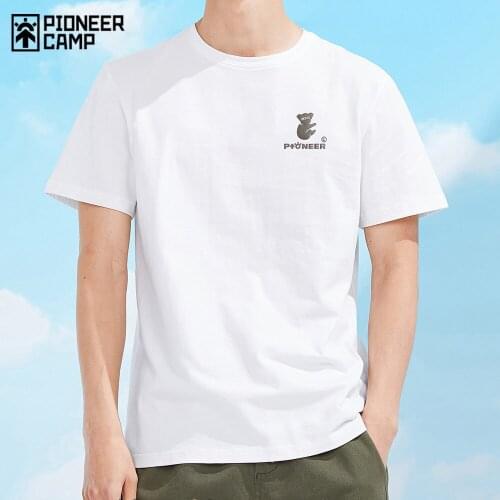 Pionner Camp 2021 Boy t-shirt Men Oversized 100% Cotton Black White Simple Style Streetwear Summer Tshirts ATK01106131