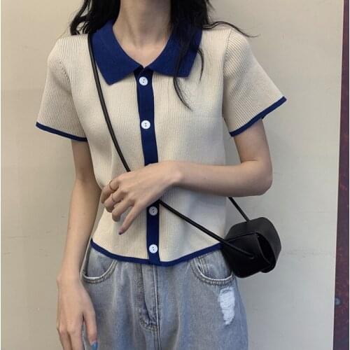 2021 Limited Room 205683 Under 12 Rows 1 】 The Film Web Celebrity Figure Square Collar Button [2000] 24 Short Sleeve T-shirt