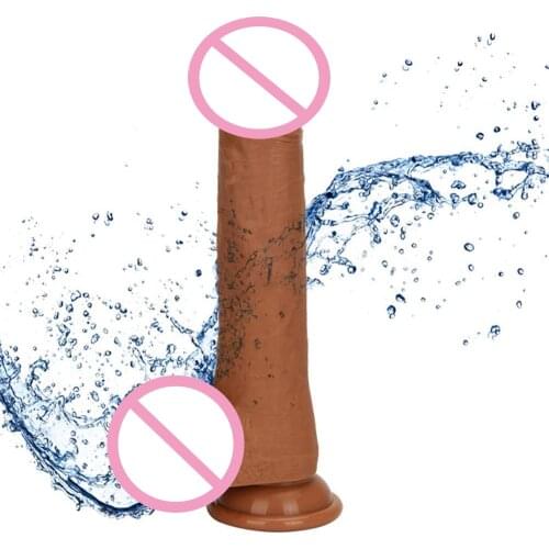 Hot Liquid Silicone Artificial Penis Sex Toys Live Skin Double Layer Silicone Dildos For Women