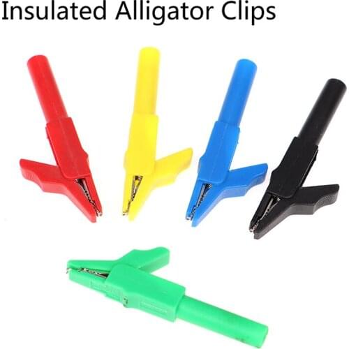 Insulated Alligator Clip Testing Tool 4mm Socket Crocodile Clamp For Banana Plug