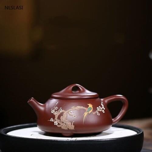 Chinese Yixing Tea pot purple clay filter Stone scoop teapot beauty kettle Raw ore Handmade Tea set authentic Tie Guanyin 260ml