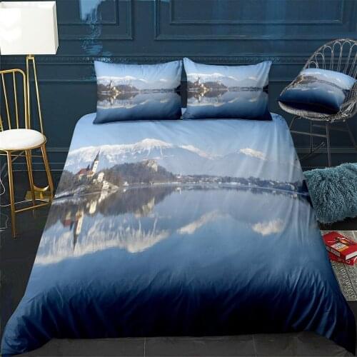 Bled Island Quilt Cover Pillowcase 3Piece Comforter Bedding Set With Pillow Case Single Double Duvet Cover Home Decora