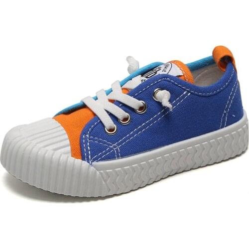 Patchwork Boys & Girls Shoes Breathable Non-slip Children & Toddler Canvas Shoes Fashion Soft Bottom Kids Sneakers Size 22-36